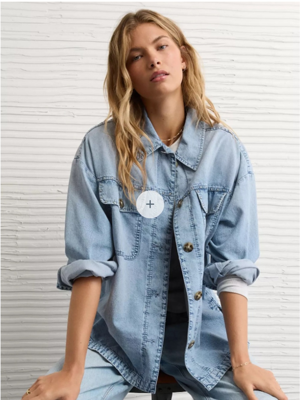 AE Studded Denim Shacket |
American Eagle